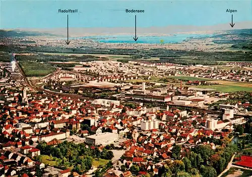 AK / Ansichtskarte  Singen_Hohentwiel Blick vom Hohentwiel auf Radolfzell Bodensee und Alpen