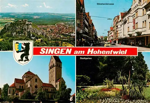 AK / Ansichtskarte 73926749 Singen_Hohentwiel Fliegeraufnahme Herz Jesu Kirche Ekkehardstrasse Stadtgarten