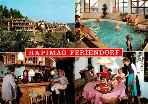 AK / Ansichtskarte 73926765 Unterkirnach Hapimag Feriendorf Hotel Bar Gaststube Hallenbad