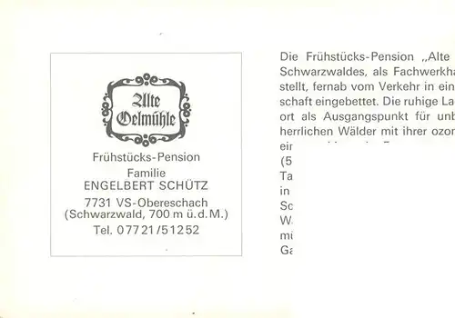 AK / Ansichtskarte 73926796 Obereschach_Villingen-Schwenningen Fruehstueckspension Alte Oelmuehle Gastraeume