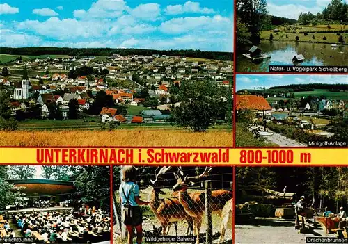 AK / Ansichtskarte 73926805 Unterkirnach Panorama Freiluftbuehne Wildgehege Salvest Drachenbrunnen Minigolf