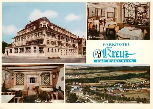 AK / Ansichtskarte 73926826 Bad_Duerrheim Parkhotel Kreuz Restaurant Schwarzwaldstube