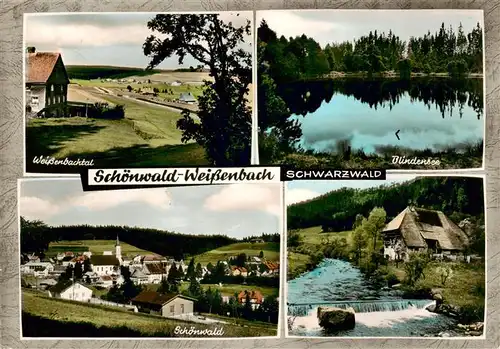 AK / Ansichtskarte 73926883 Schoenwald_Schwarzwald Weissenbachtal Blindensee Panorama Schwarzwaldhaus