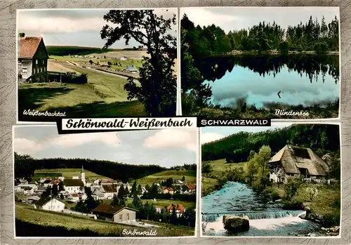 AK / Ansichtskarte  Schoenwald_Schwarzwald Weissenbachtal Blindensee Panorama Schwarzwaldhaus