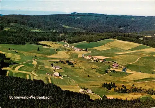 AK / Ansichtskarte 73926891 Schoenwald_Schwarzwald Fliegeraufnahme mit Weissenbach