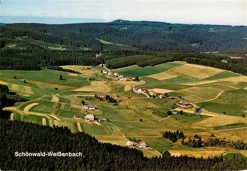 AK / Ansichtskarte  Schoenwald_Schwarzwald Fliegeraufnahme mit Weissenbach