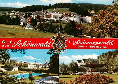 AK / Ansichtskarte 73926893 Schoenwald_Schwarzwald Panorama Schwimmbad Park