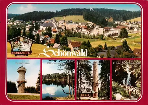 AK / Ansichtskarte  Schoenwald_Schwarzwald Panorama Brendturm Blindensee Stoecklewaldturm Triberger Wasserfall