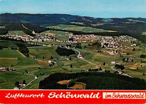 AK / Ansichtskarte 73926907 Schoenwald_Schwarzwald Fliegeraufnahme