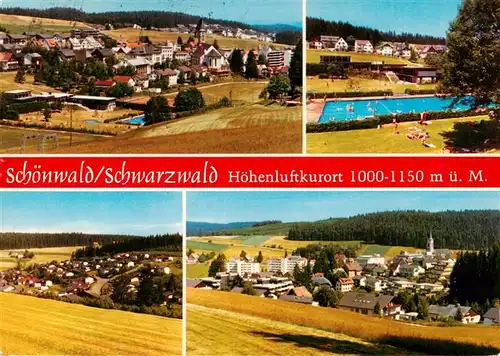 AK / Ansichtskarte 73926909 Schoenwald_Schwarzwald Panorama Schwimmbad Ortspartien