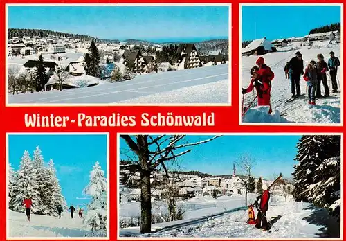 AK / Ansichtskarte 73926932 Schoenwald_Schwarzwald Winterpanorama Langlauf