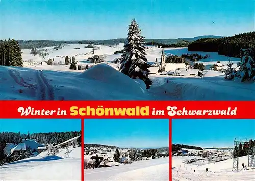 AK / Ansichtskarte 73926936 Schoenwald_Schwarzwald Winterpanorama Teilansichten