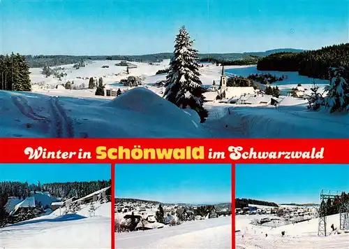 AK / Ansichtskarte  Schoenwald_Schwarzwald Winterpanorama Teilansichten