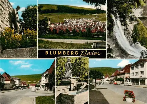 AK / Ansichtskarte 73926944 Blumberg__Baden Brunnen Panorama Wasserfall Ortspartien