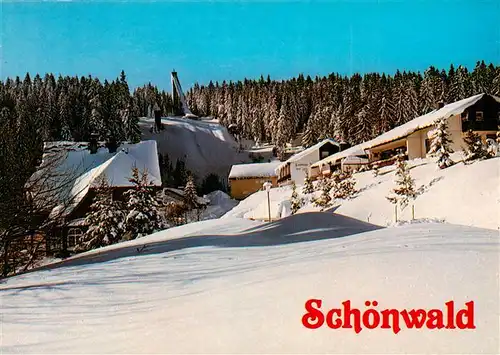 AK / Ansichtskarte 73926987 Schoenwald_Schwarzwald Winterpanorama mit Sprungschanze