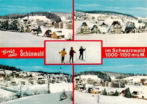 AK / Ansichtskarte 73926988 Schoenwald_Schwarzwald Winterpanorama Teilansichten