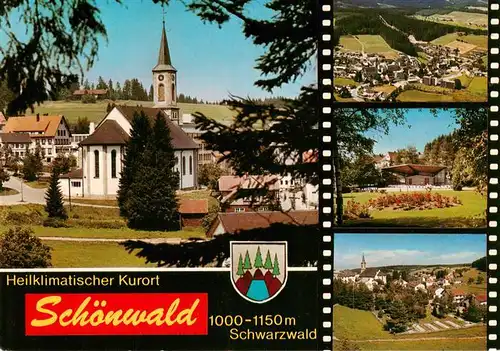 AK / Ansichtskarte  Schoenwald_Schwarzwald Kirche Fliegeraufnahme Park Teilansicht