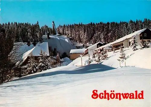 AK / Ansichtskarte 73927003 Schoenwald_Schwarzwald Winterpanorama mit Sprungschanze