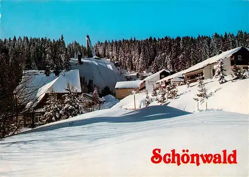 AK / Ansichtskarte  Schoenwald_Schwarzwald Winterpanorama mit Sprungschanze