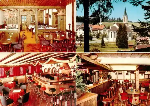 AK / Ansichtskarte  Schoenwald_Schwarzwald Gasthof Pension Landpost Restaurant Motiv mit Kirche