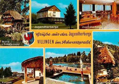 AK / Ansichtskarte 73927195 Villingen_-Schwenningen Muehle Jugendherberge Gastraum Kurpark Schwimmbad Schwarzwaldmuehle