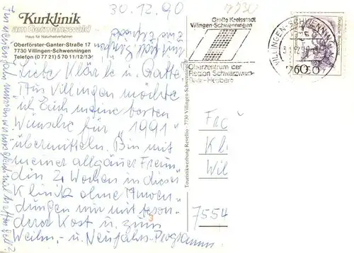 AK / Ansichtskarte 73927199 Villingen_-Schwenningen Kurklinik am Germanswald