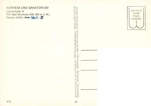 AK / Ansichtskarte  Bad_Duerrheim Kurheim und Sanatorium
