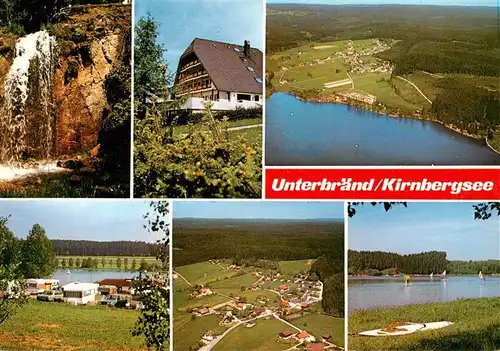 AK / Ansichtskarte 73927352 Unterbraend_Braeunlingen_BW am Kirnbergsee Wasserfall Hotel Fliegeraufnahmen Seepartie