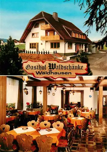 AK / Ansichtskarte  Waldhausen_Braeunlingen Gasthof Pension Waldschaenke Gastraum