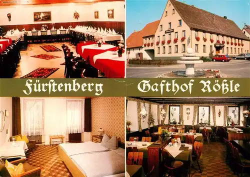 AK / Ansichtskarte 73927382 Fuerstenberg_Huefingen Gasthof Roessle Gastraeume Zimmer