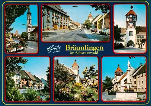 AK / Ansichtskarte  Braeunlingen Ortsansichten Kirche Stadttor Brunnen