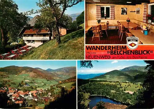 AK / Ansichtskarte 73927433 Neuenweg AG Wanderheim Belechenblick Gaststube Panorama Bergsee