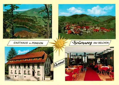 AK / Ansichtskarte 73927436 Neuenweg Gasthaus Pension Sonne Gastraum Panorama Bergsee