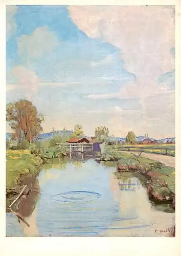 AK / Ansichtskarte 73927471 Hodler_Ferdinand_Kuenstlerkarte Aarekanal bei Langenthal 