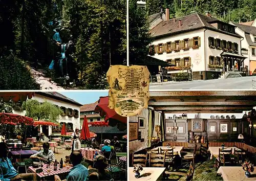 AK / Ansichtskarte 73927542 Triberg Landgasthof Zur Lilie Terrasse Gastraum Wasserfall