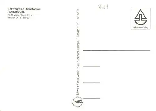 AK / Ansichtskarte 73927635 Elzach Schwarzwald Sanatorium Roter Buehl