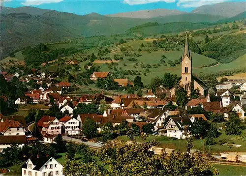 AK / Ansichtskarte 73927649 Oberharmersbach Ortsansicht mit Kirche