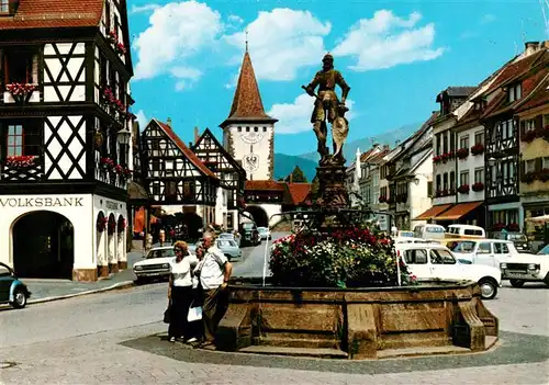 AK / Ansichtskarte  Gengenbach Marktplatz Brunnen Obertor