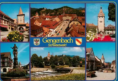 AK / Ansichtskarte  Gengenbach Marktplatz Brunnen Obertor Panorama Kinzigpartie