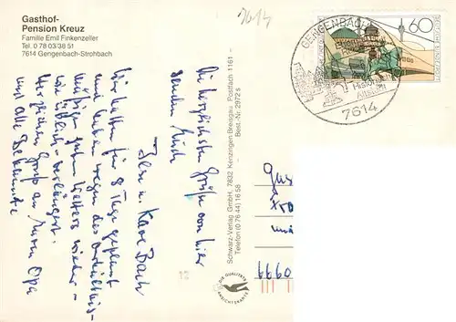 AK / Ansichtskarte  Strohbach_Gengenbach Gasthof Pension Kreuz