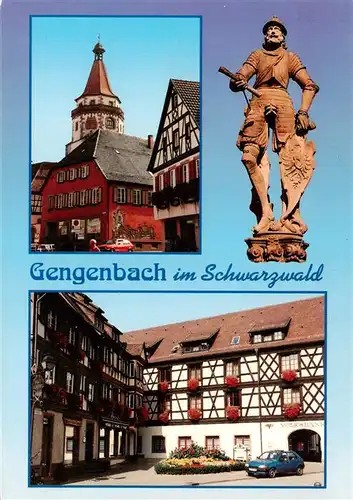 AK / Ansichtskarte 73927746 Gengenbach Teilansichten Brunnenfigur Fachwerkhaus