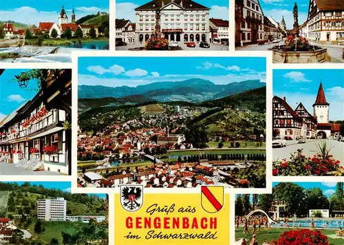 AK / Ansichtskarte 73927755 Gengenbach Kinzigpartie Rathaus Marktplatz Brunnen Obertor Freibad Panorama