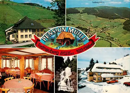 AK / Ansichtskarte 73927778 Todtnauberg Pension Muehle Gaststube Wasserfall Feldberg