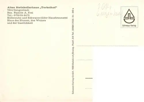 AK / Ansichtskarte 73927793 Gengenbach Altes Steinkellerhaus Torkelhof