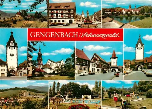 AK / Ansichtskarte 73927797 Gengenbach Kapelle Marktbrunnen Kinzigpartie Obertor Panorama Schwimmbad Minigolf