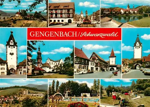 AK / Ansichtskarte  Gengenbach Kapelle Marktbrunnen Kinzigpartie Obertor Panorama Schwimmbad Minigolf