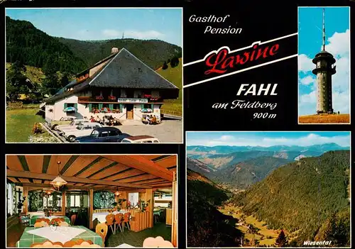 AK / Ansichtskarte  Fahl_Feldberg Gasthof Pension Lawine Feldbergturm Gastraum Wiesental