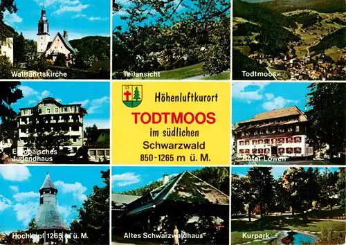 AK / Ansichtskarte 73927806 Todtmoos Wallfahrtskirche Europaeisches Jugendhaus Hochkopfturm Altes Schwarzwaldhaus Panorama Hotel Loewen Kurpark