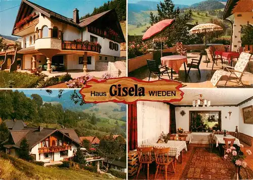 AK / Ansichtskarte 73927890 Wieden_Schwarzwald Haus Gisela Terrasse Gastraum
