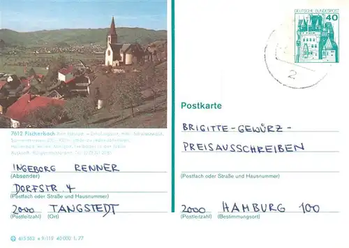 AK / Ansichtskarte  Fischerbach_Kinzigtal Ortsansicht mit Kirche